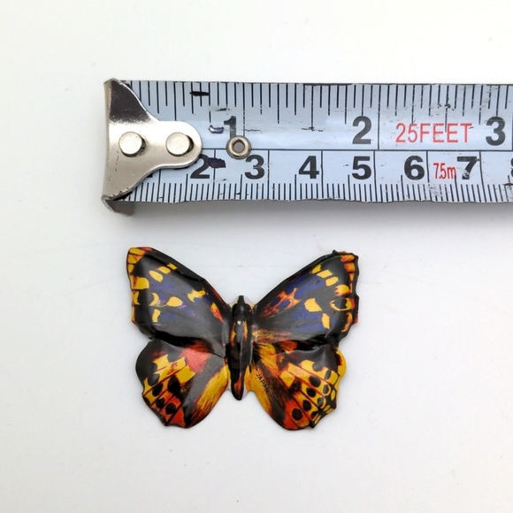 Multi-Color 2" Tin Butterfly Pin - Picture 5 of 6